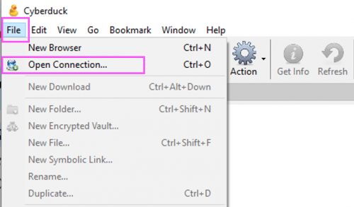 Cyberduck open connection