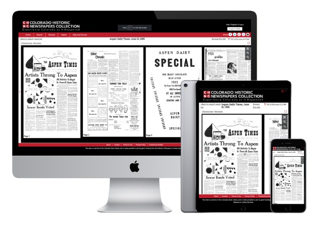Colorado Historic Newspaper Collection in responsive format