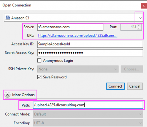 Cyberduck connection window