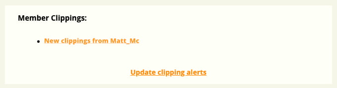 Community activity notifications