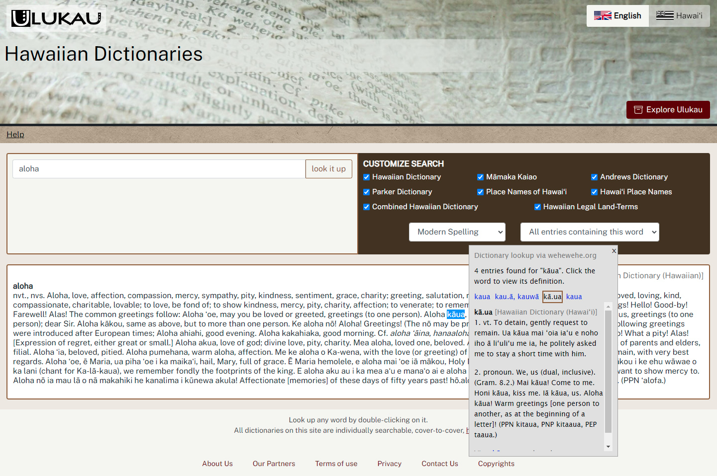 Hawaiian Dictionaries Multilingual Collection