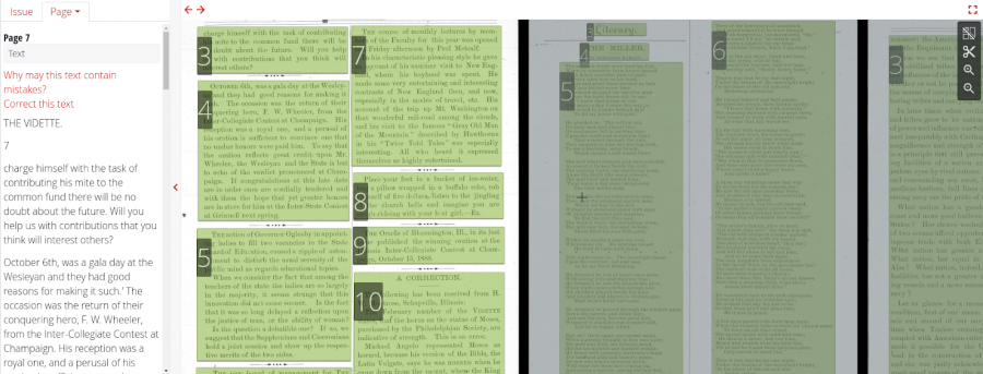page-level METS/ALTO with text blocks audited A screenshot of page-level METS/ALTO with text blocks audited
