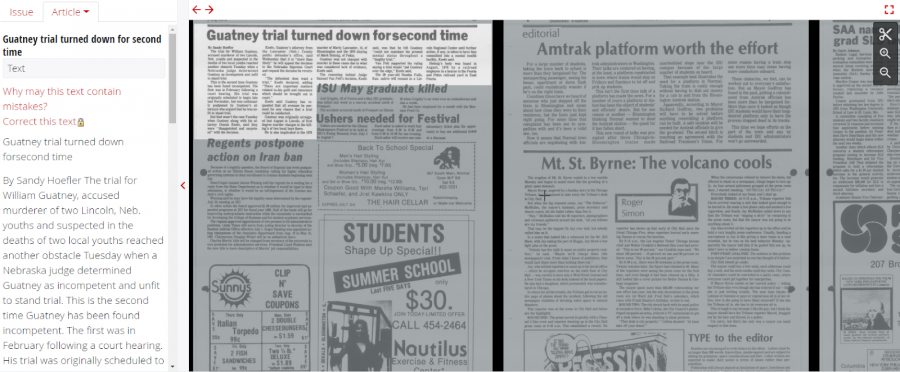 METS/ALTO with Article Segmentation and Article Headline Cleanup A screenshot of METS/ALTO with Article Segmentation and Article Headline Cleanup