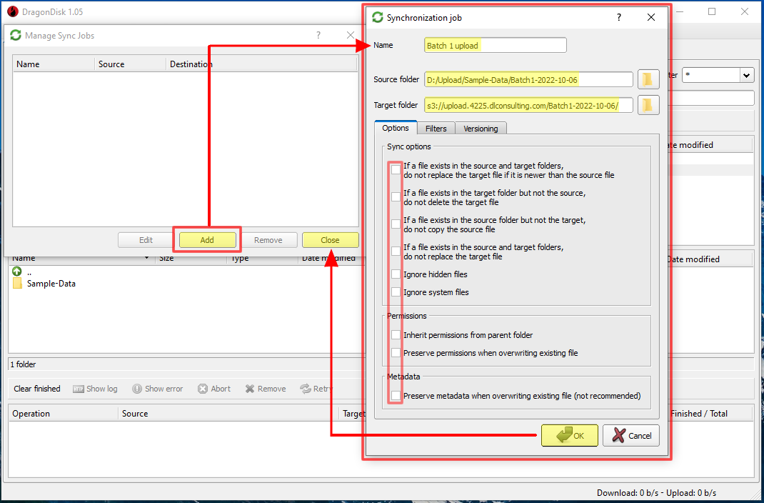 Upload Data to Veridian Using DragonDisk
